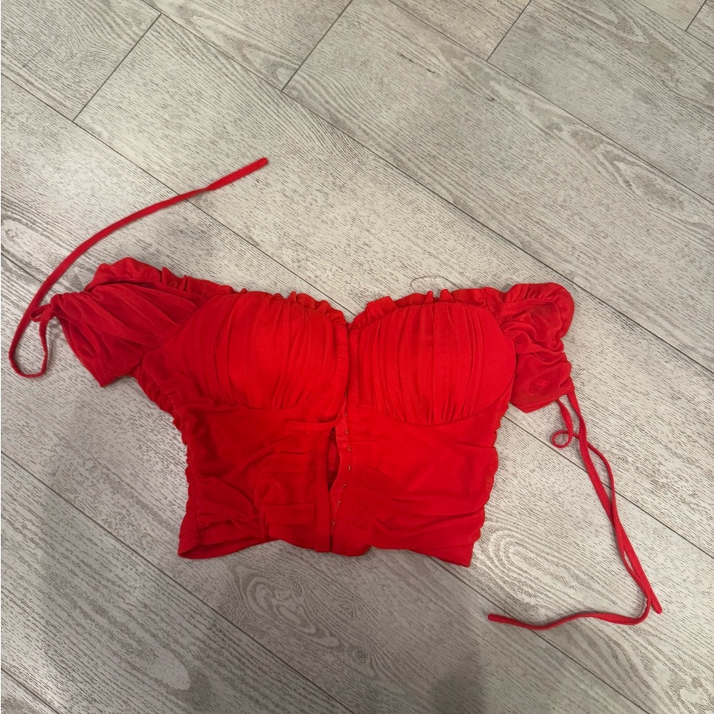 Red Off-Shoulder Women's Top